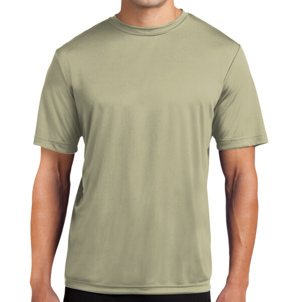 Front-Sport-Tek-TST350-polyester-tee-for-custom-screen-printing-DTF-transfers-embroidery-DTG-printing-full-color-printed-1-piece-minimum