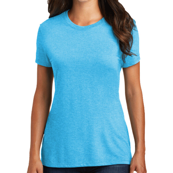 Front-DM130L-District-Women's-Perfect-Tri-Blend-Tee-For-Custom-screen-printing-High-Quality-Soft-DTF-transfers