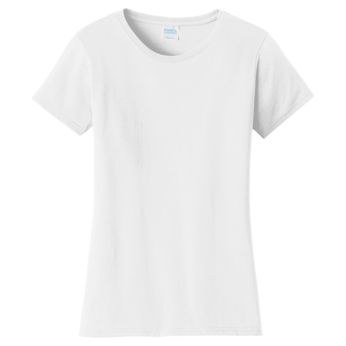 Front-view-Port-and-Company-ladies-LPC450-short-sleeve-t-shirt-for-custom-screen-printing-DTG-print-DTF-transfers-embroidery