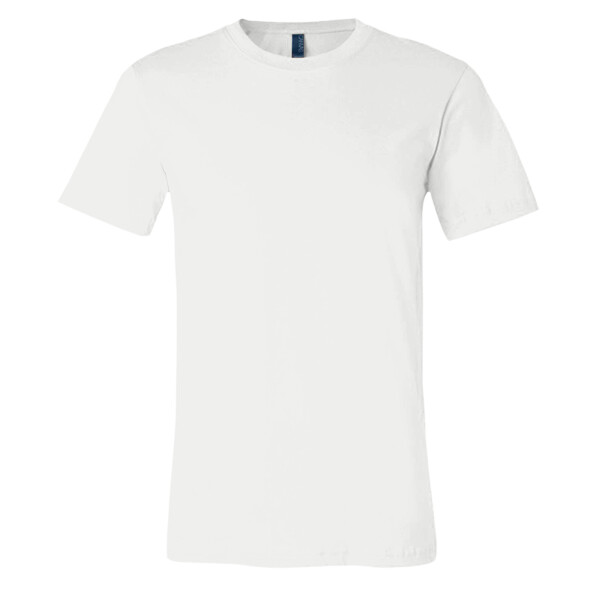 Front-view-bella-canvas-3001-for-custom-screen-printing-DTG-print-DTF-transfers