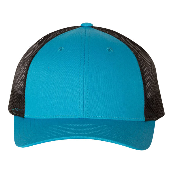 Front-view-Richardson-115-low-profile-trucker-cap-for-custom-embroidery-DTF-transfers-3D-embroidery-puff-embroidery