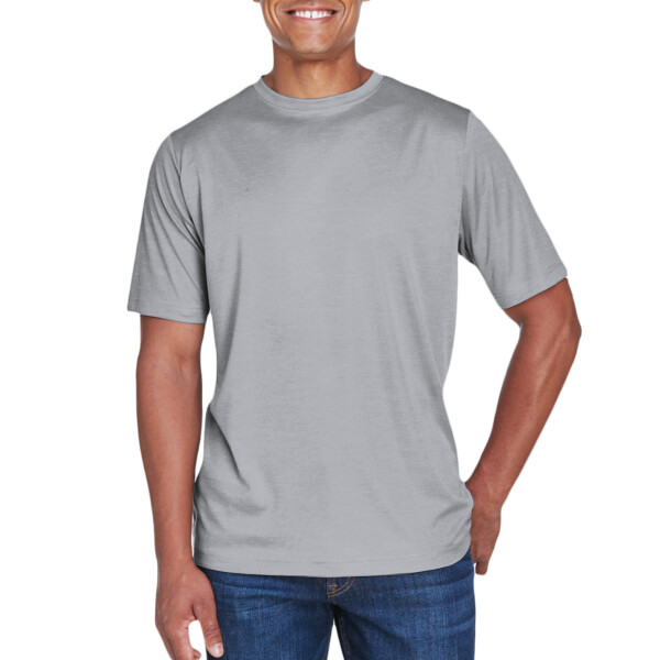 Front-view-TT11H-Heather-polyester-t-shirts-for-custom-printing-with-DTF-transfers-screen-printing-embroidery