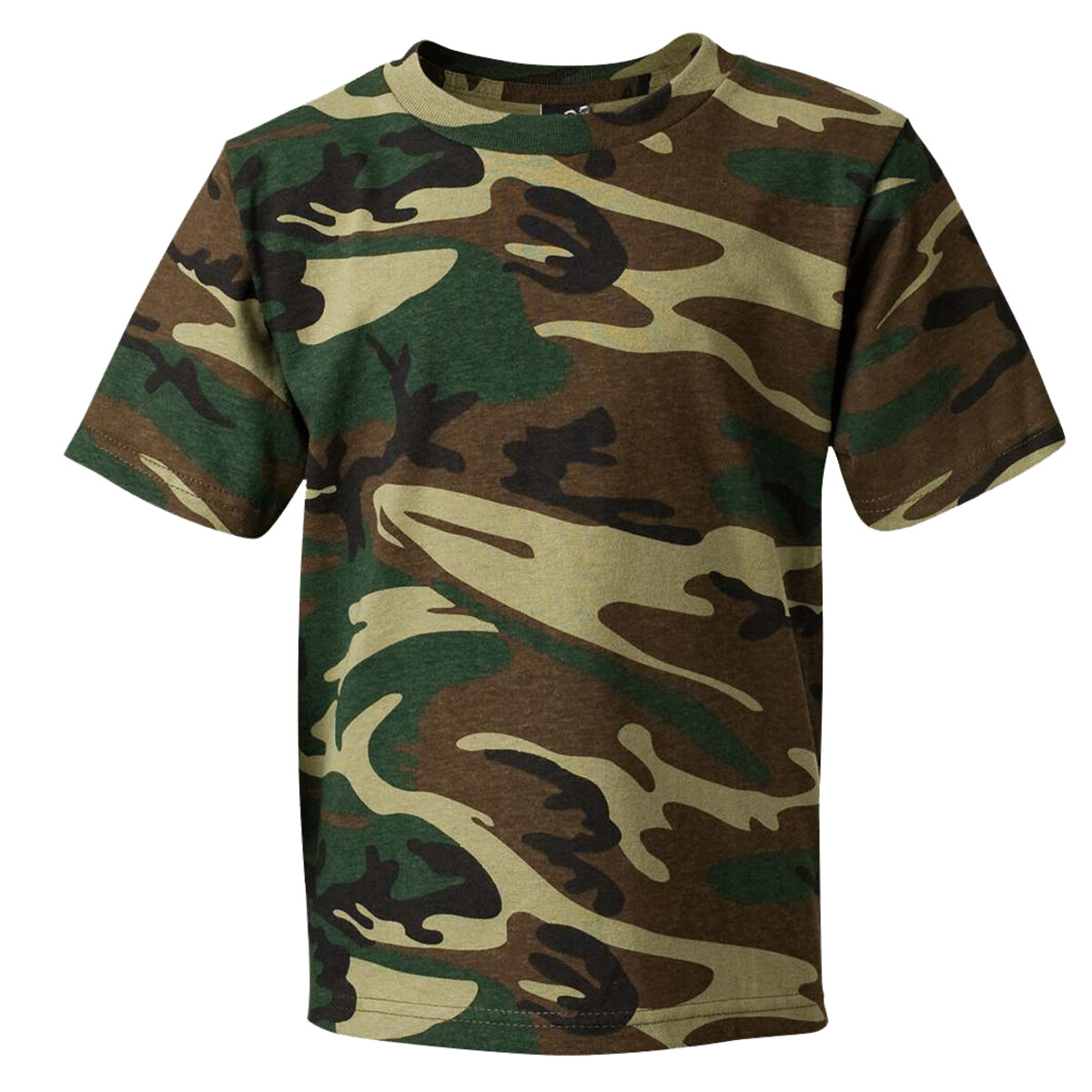 Front-2207-Youth-Code-5-woodland-camo-tees-for-custom-screen-printing-DTF-transfers-embroidery-DTG-printing