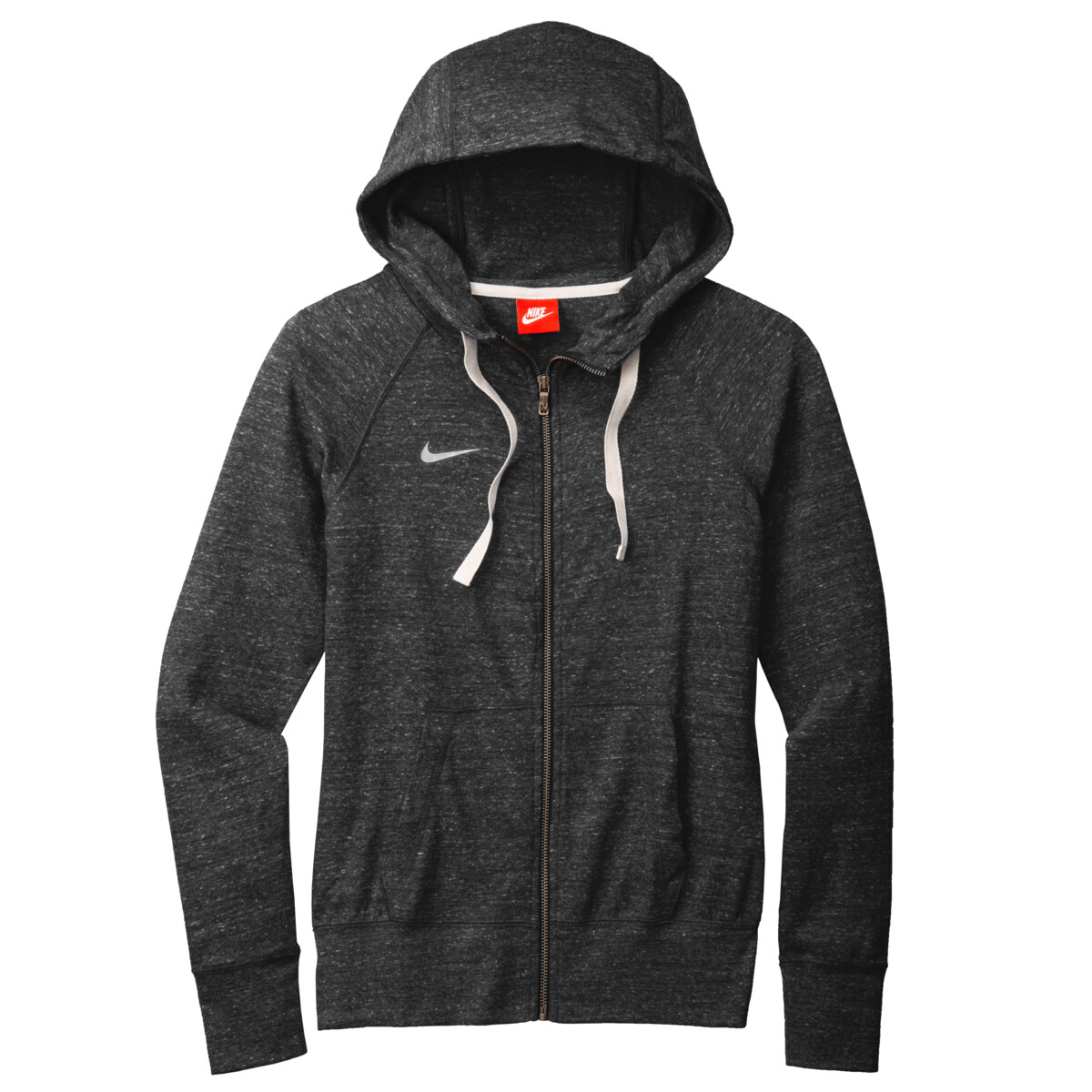 Front-NIKE-ladies-Gym-Vintage-Full-Zip-Hoodie-for-custom-DTF-transfers-screen-printing-embroidery