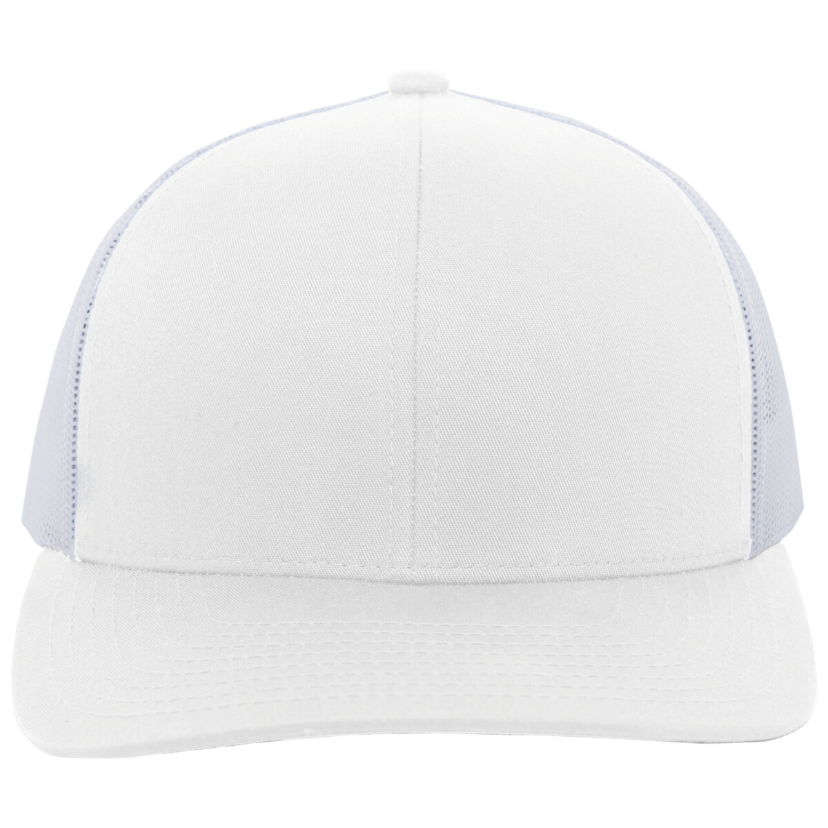Front-view-Pacific-Headwear-104C-Snapback-Trucker-Cap-for-custom-embroidery-DTF-transfers-patch-application