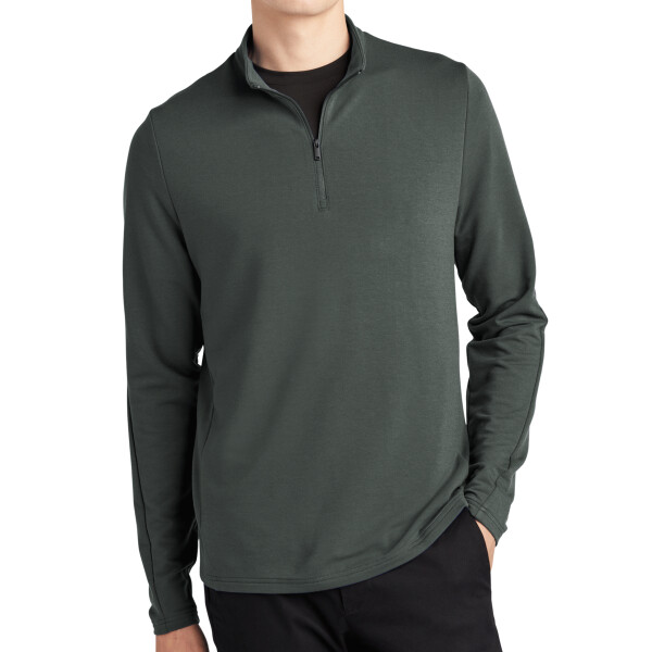 Front-Mercer+Mettle-Stretch-quarter-zip-MM3010-for-custom-embroidery-DTF-transfers
