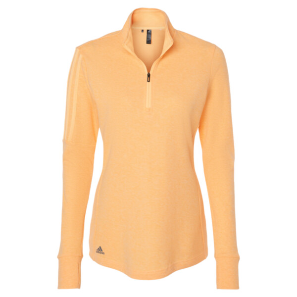 Front-Adidas-Ladies-3-stripe-quarter-zip-for-custom-screen-printing-DTF-transfers-embroidery