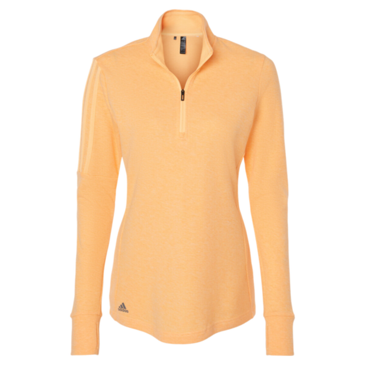 Front-Adidas-Ladies-3-stripe-quarter-zip-for-custom-screen-printing-DTF-transfers-embroidery