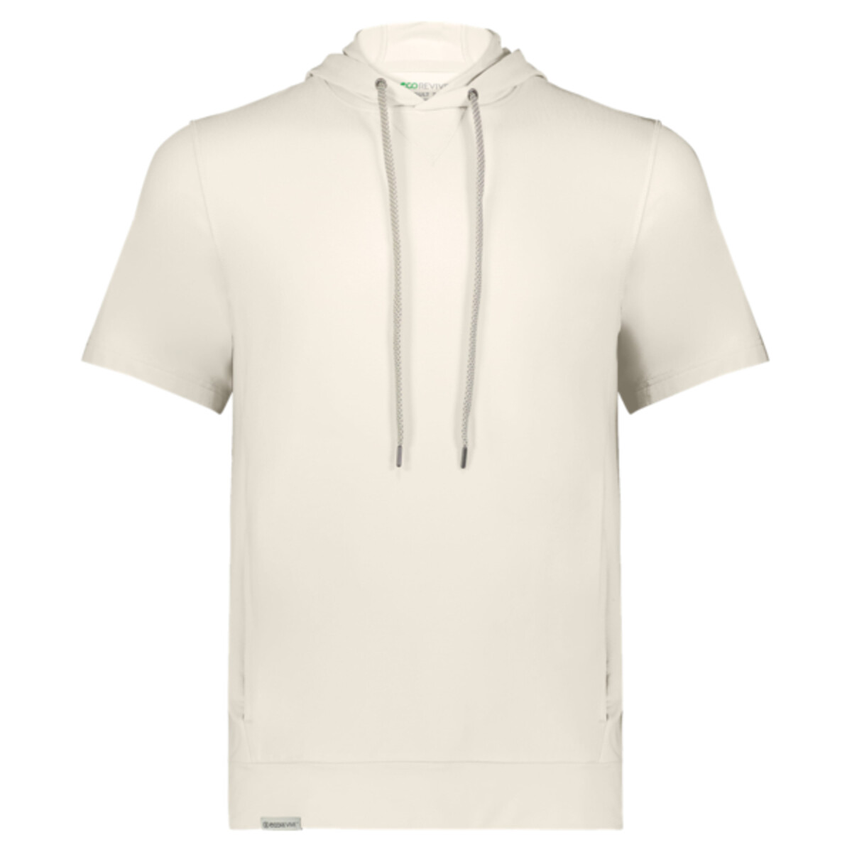 Front-view-Holloway-222505-Eco-Revive-Ventura-Short-Sleeve-Hoodie-for-custom-screen-printing-DTF-transferprinting-or-embroidery