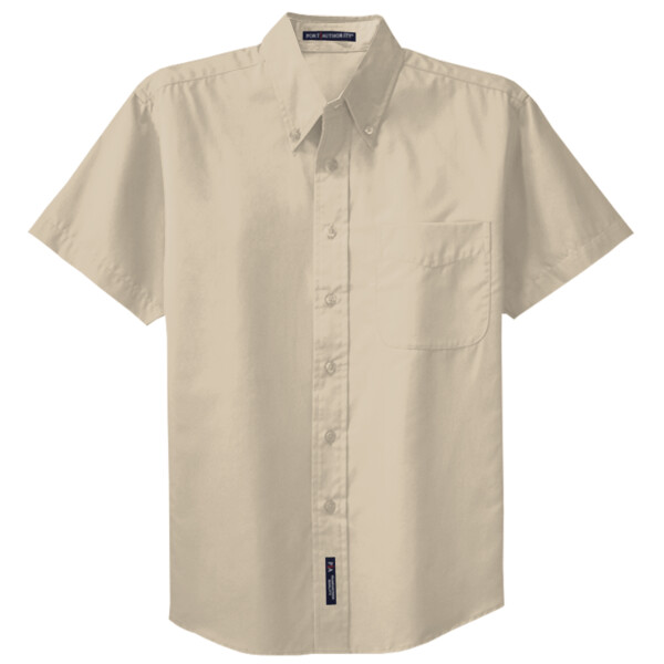 Front-view-Port-Authority-S508-Easy-Care-Short-Sleeve-Shirt-for-custom-embroidery-DTF transfers