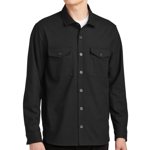 Front-MM2020-Long-Sleeve-Twill-Overshirt-for-custom-embroidery-DTF-transfers