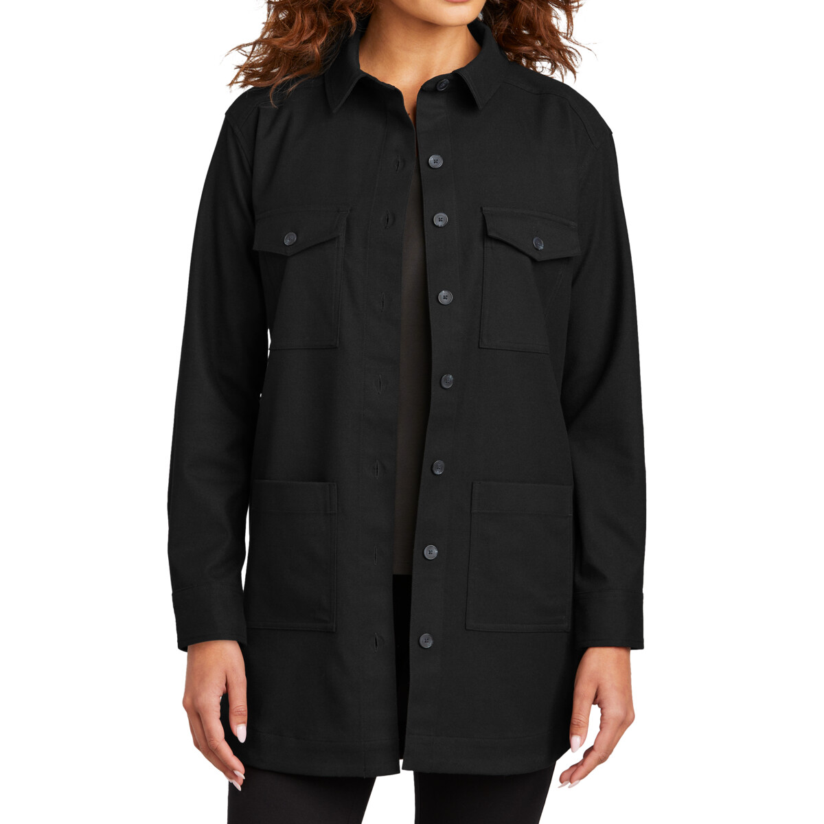 Front-MM2021-Womens-Long-Sleeve-Twill-Overshirt-for-custom-embroidery-DTF-transfers