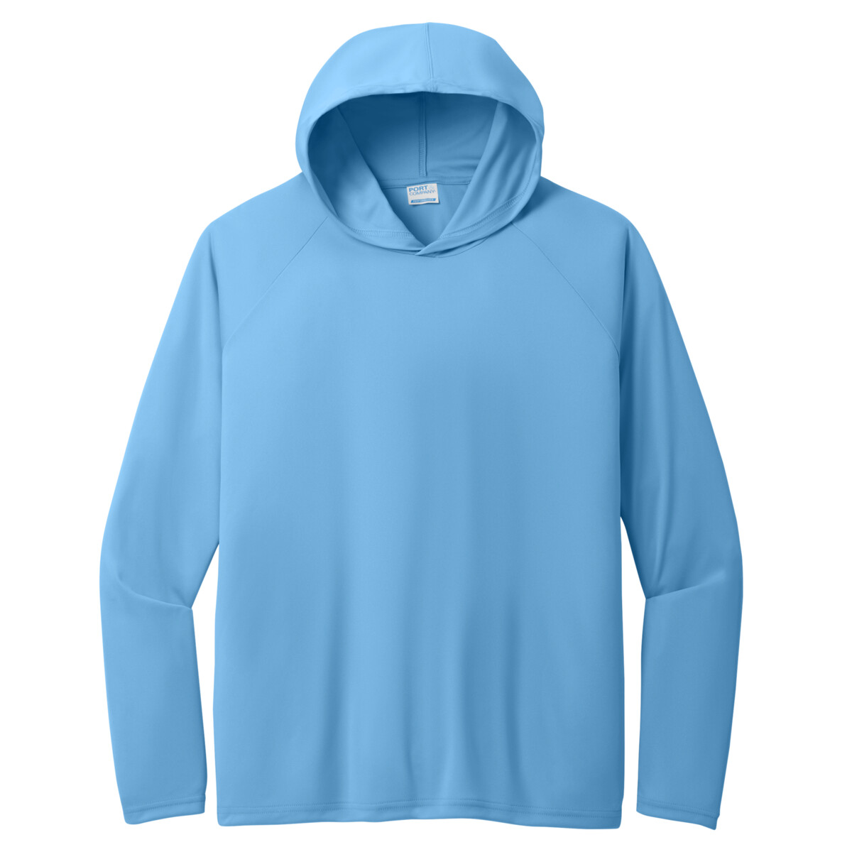 Front-view-PC380H-long-sleeve-Hooded-tech-tee-for-custom-screen-printing-DTF-transfers-embroidery