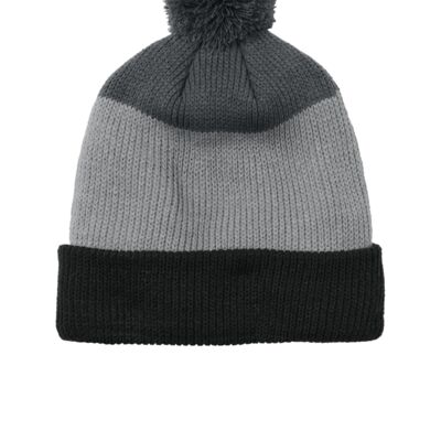 Cozy Striped Pom Beanie Thumbnail