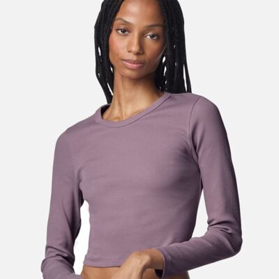 Women's Baby Rib Long Sleeve Cropped Tee Thumbnail