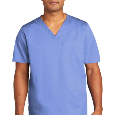 Unisex WorkFlex Chest Pocket V Neck Top Thumbnail