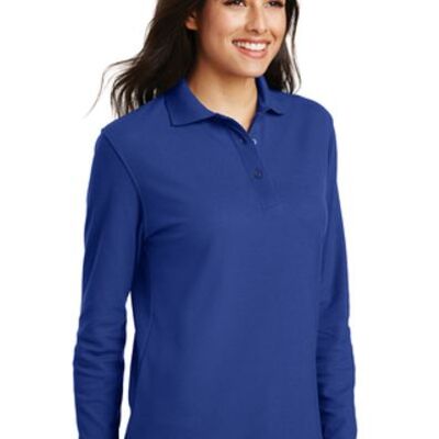 Ladies Silk Touch™ Long Sleeve Polo Thumbnail