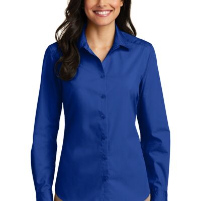 Ladies Long Sleeve Carefree Poplin Shirt Thumbnail